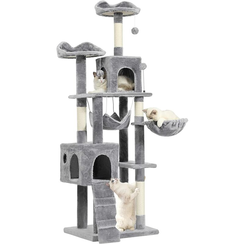 Arbre à Chat, Grand condo Moderne pour Grands Chats, Arbre à Chat de 175 cm avec griffoirs recouverts de sisal, Centre d'activités pour Chaton Play
