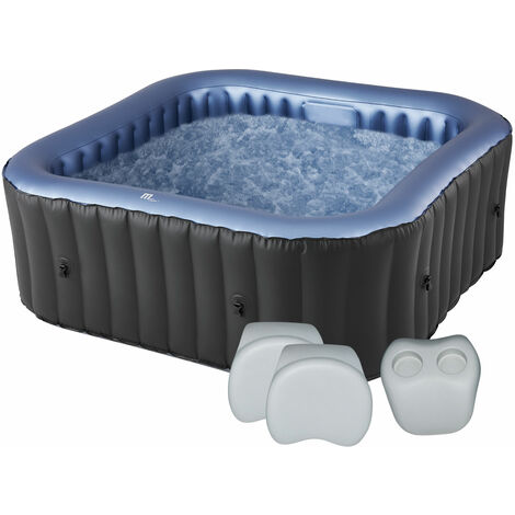 MSPA - Pack spa gonflable TEKAPO carré - 6 places + 2 appuie-tête + 1 porte-gobelets