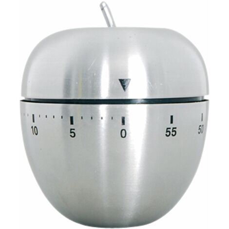 MSV 110262 - Timer a Forma di Uovo, in Acciaio Inox, Dimensioni 6 x 7,5 x 0,1 cm