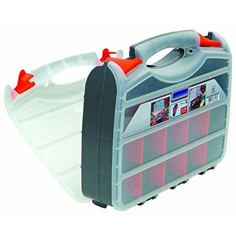 MSV 130106 organizer, Double Face, in polipropilene, colore: nero/arancione/trasparente, 32 x 26 x 8 cm