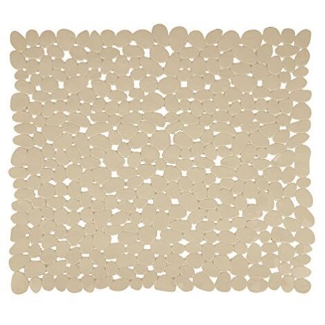 MSV 140895 - Tappetino per Vasca da Bagno, in PVC, Effetto a ciottoli, 53 x 53 x 0,1 cm, Colore Beige
