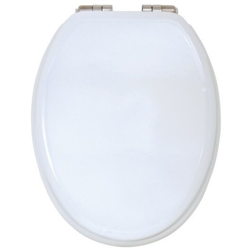 MSV - Abattant wc mdf Blanc - Charnières Zinc