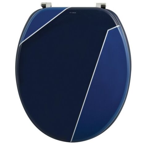 MSV Abattant WC MDF ORIGAMI Bleu - Charnières Inox - Bleu