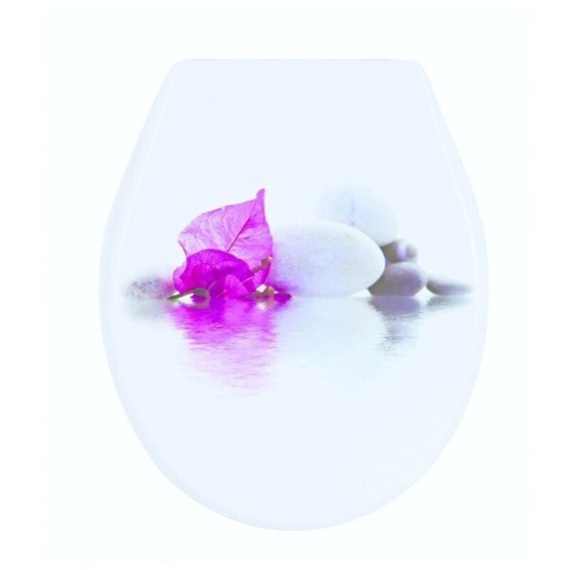 MSV - Abattant wc borneo Blanc & Rose - Charnières ps