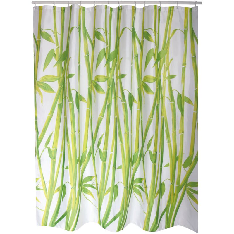 Msv Anti-schimmel Duschvorhang - Anti-bakteriell, Waschbar, Wasserdicht - Polyester, „bamboo“ 180x200cm