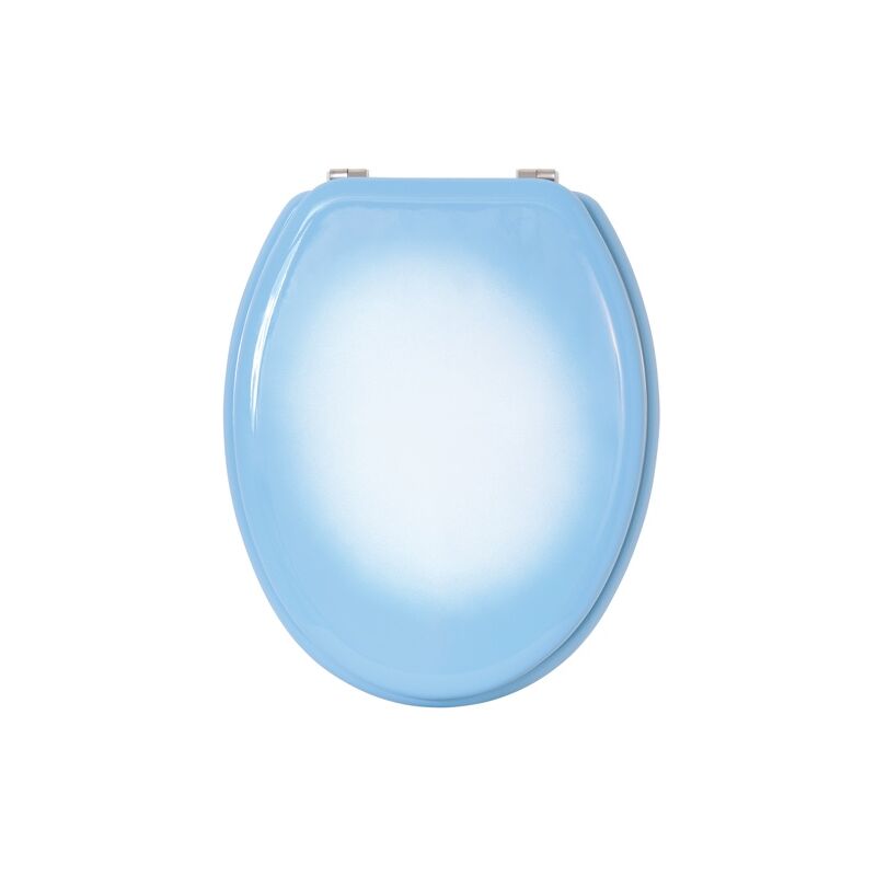

M S V - MSV Asiento de inodoro MDF Azul - Bisagras Acero Inoxidable - Azul