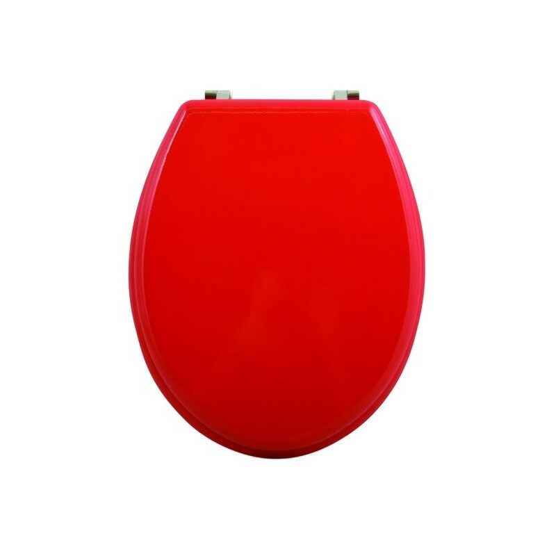 

MSV Asiento de inodoro MDF Rojo - Bisagras Acero Inoxidable - Rojo