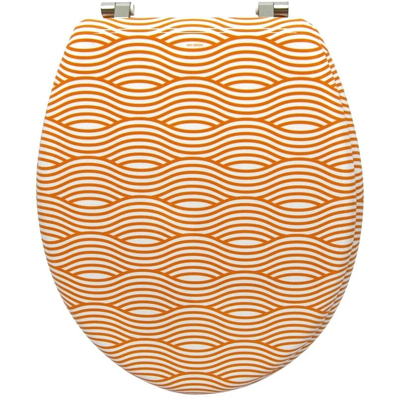 

Msv - Asiento Wc Mdf Wave Naranja Bisagras De Acero Inoxidable