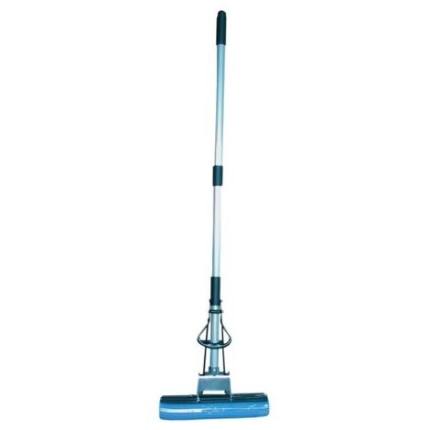 MSV – Balai mousse absorbant en PVA – Manche en aluminium extensible 130 cm – Nettoyage sols sans traces – Système d'essorage facile