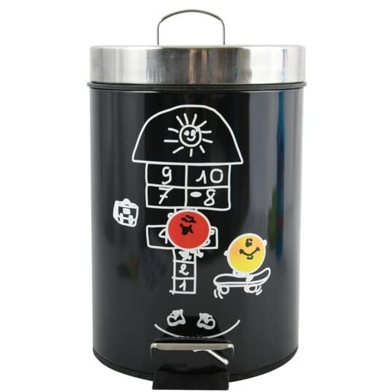 30L American Kitchen Pedal Bin Bathroom US Style Retro Rubbish Waste Bin - Black - Foto 3