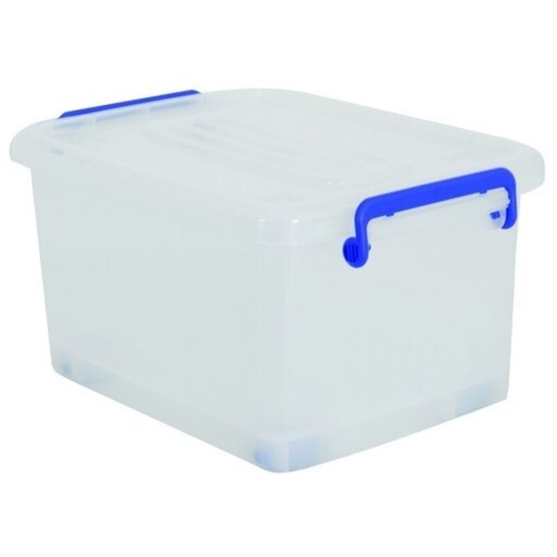 MSV - Boite de rangement avec roulettes Blanc Transparent 13L