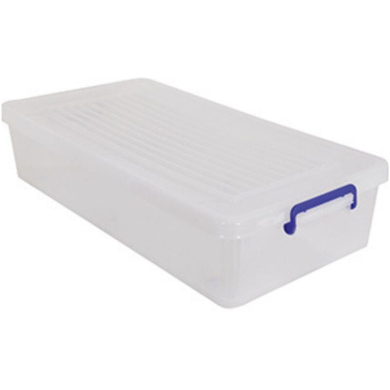 MSV - Boite de rangement à roulettes Blanc Transparent 35L