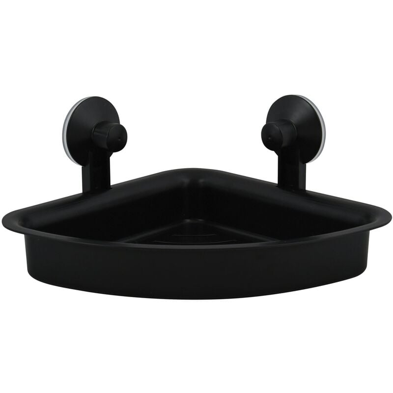 MSV - Etagère d'angle de douche à ventouses pvc Noir Mat - Noir