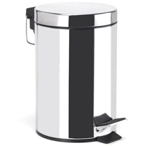 MSV - Cestino per cosmetici da bagno - Acciaio inossidabile con secchio interno rimovibile - Elegante cestino a pedale - Compatto e pratico - Specchio - 5L