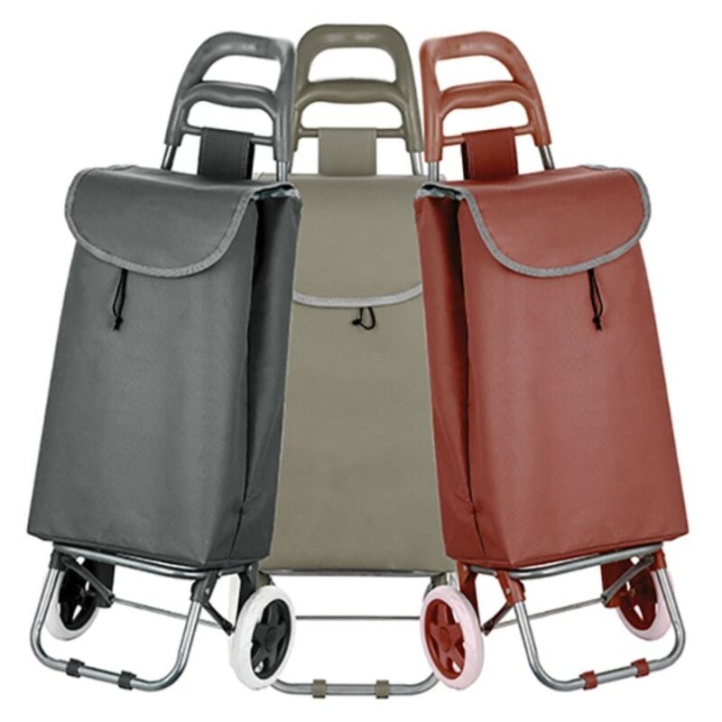 Poussettte de marché, chariot de courses pliable à 2 roulettes 33L Coloris assortis MSV