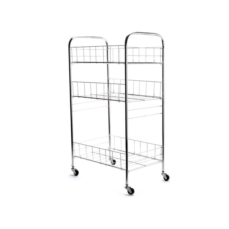 Chariot Multi-Fonctions 3 Niveaux Acier Chromé MSV