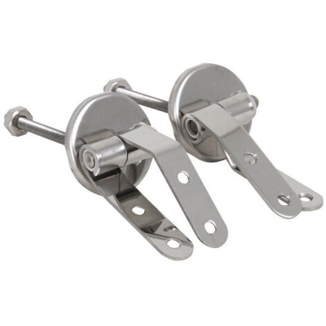 MSV – Charnières en inox pour abattant WC – Acier inoxydable plaqué chrome – Installation facile – Dimensions 13 x 5 x 4,2 cm