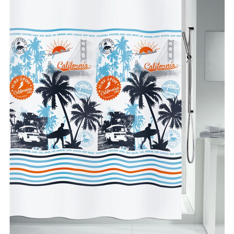 

Cortina de ducha MSV Cali Surf multi 180cm - Multicolore