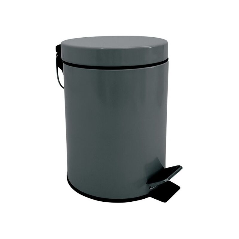 

M S V - MSV Cubo de pedal Acero Inoxidable 3L Gris Oscuro - Gris