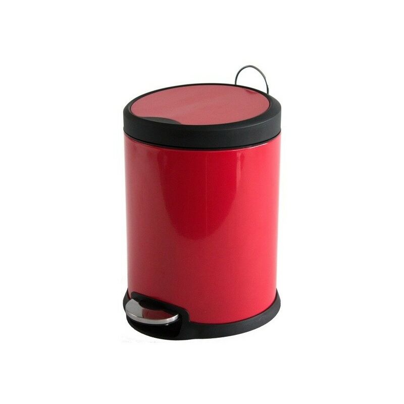 

M S V - MSV Cubo de pedal Acero Inoxidable 5L Rojo - Rojo