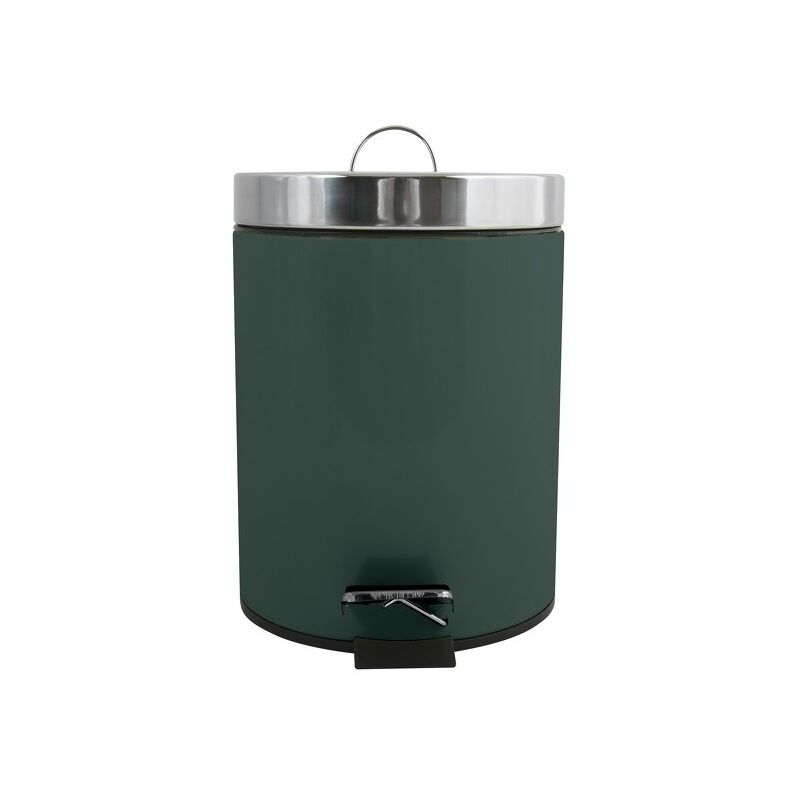 Papelera con pedal de acero inoxidable 3L Verde oscuro MSV