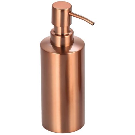 MSV – Distributeur de savon en inox effet cuivre – Capacité 0,24 l – Dimensions 18 cm – Rechargeable pour savon et lotion