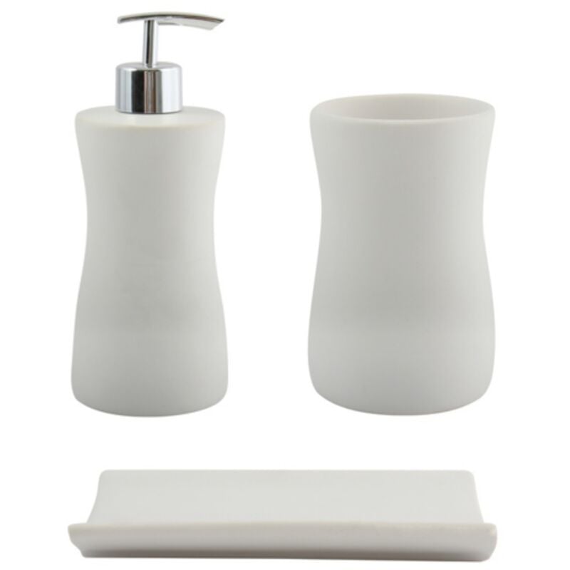 Ensemble 3 accessoires de salle de bain Céramique palma Blanc MSV