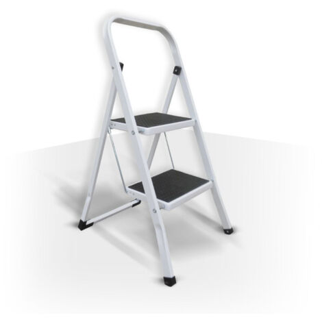 MSV – Escabeau 2 marches pliant antidérapant en acier – Charge max 150kg – Dimensions 46x55x82cm – Norme GS pour sécurité