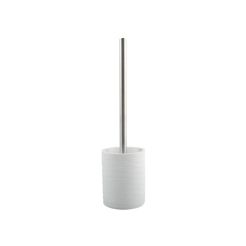 

M S V - MSV Escobilla de baño con soporte Poliresina HOUSTON Blanco - Blanco