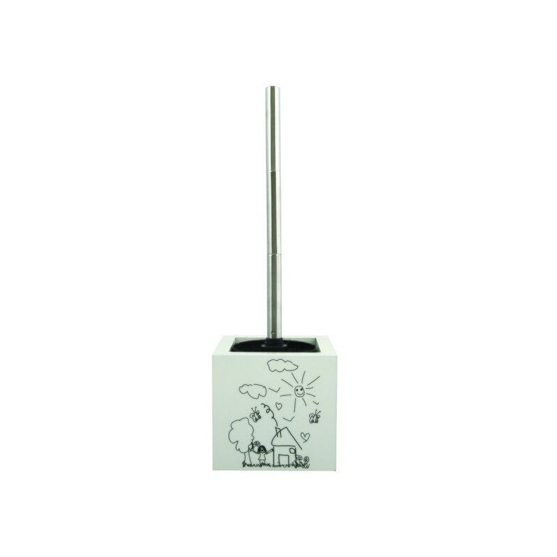 

MSV Escobilla de baño con soporte MDF & Acero Inoxidable Jardín de infancia Blanco - Blanco