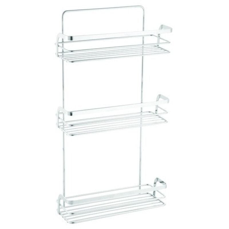 Etagère de douche 3 niveaux à fixer riley Chromé MSV