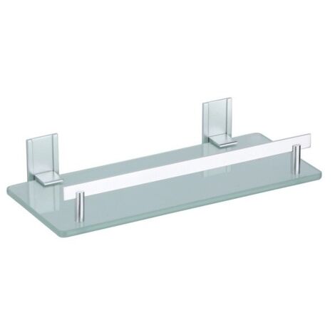 MSV Etagère de douche à fixer TABARCA Alu & Verre - Transparent