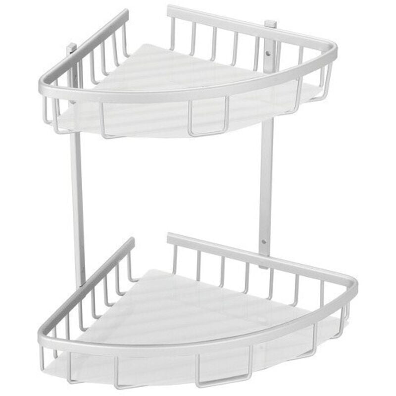Etagère d'angle de douche 2 niveaux à fixer teresina Alu Satiné MSV