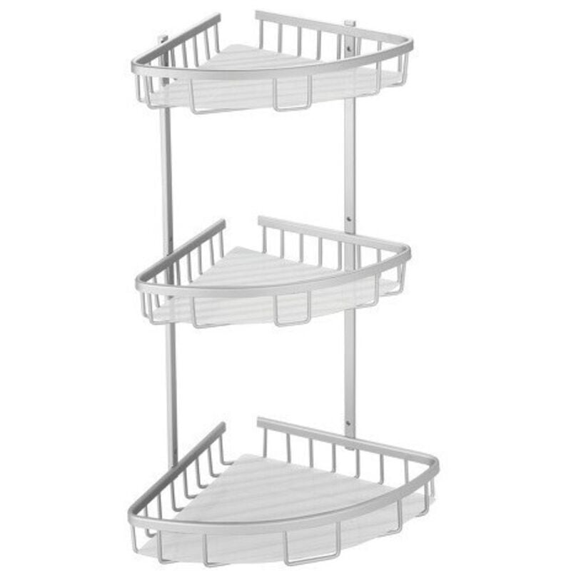 MSV - Etagère d'angle de douche 3 niveaux à fixer riley Chromé