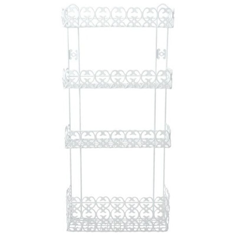 Etagère de douche 4 niveaux à fixer agadir Blanc MSV