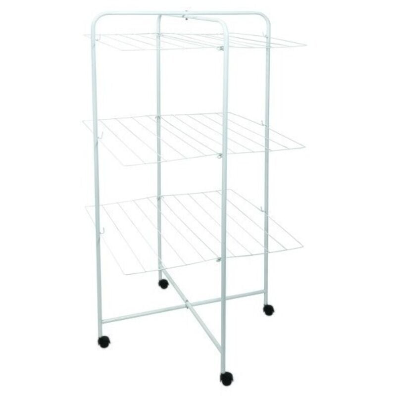 Etendoir Tour 3 Niveaux 23M Acier Blanc - MSV