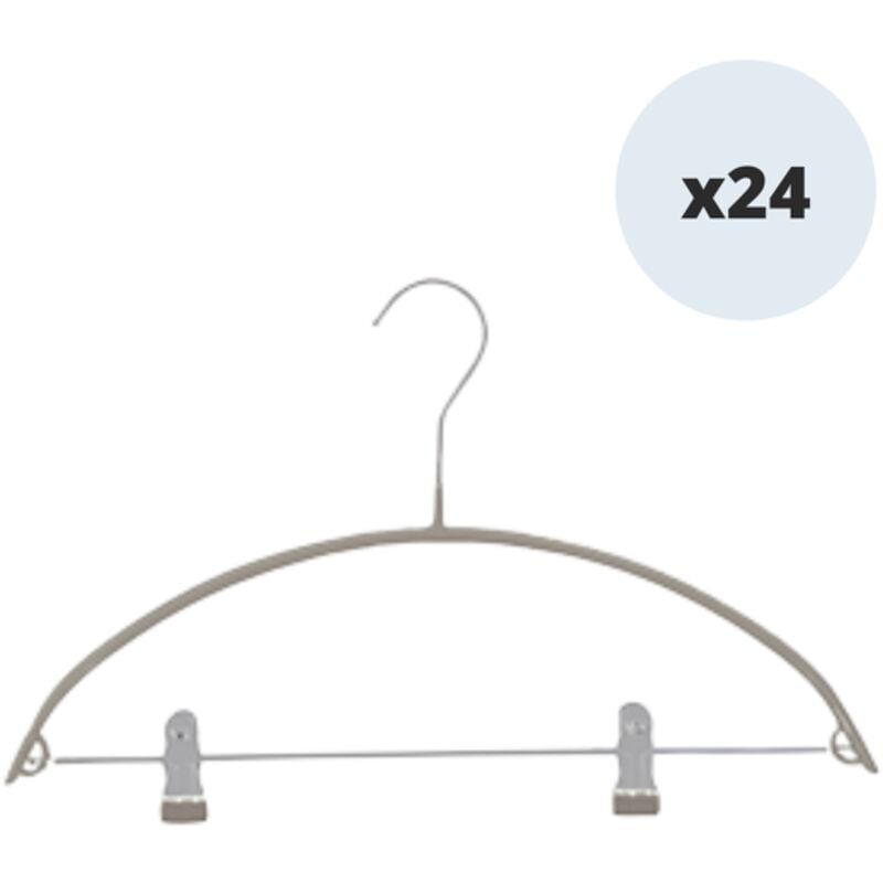 MSV - Lot 24 Cintres Metal Plastifie Combine 2 Pin