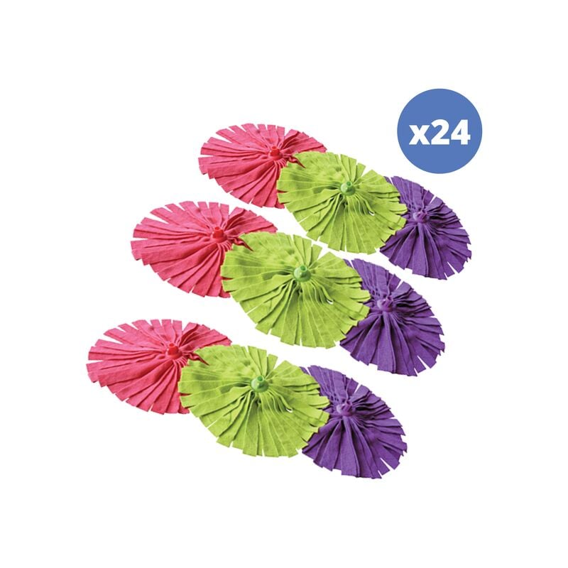 MSV - Lot de 24 franges bandelettes à serpillière en microfibre Multicolor