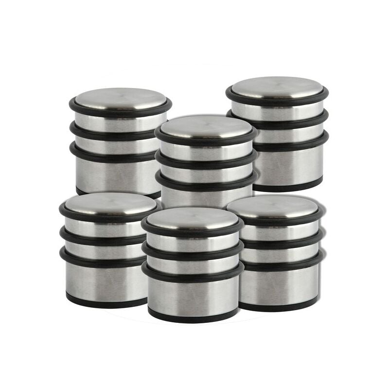 MSV Lot de 6 blocs stop portes solide en inox & caoutchouc