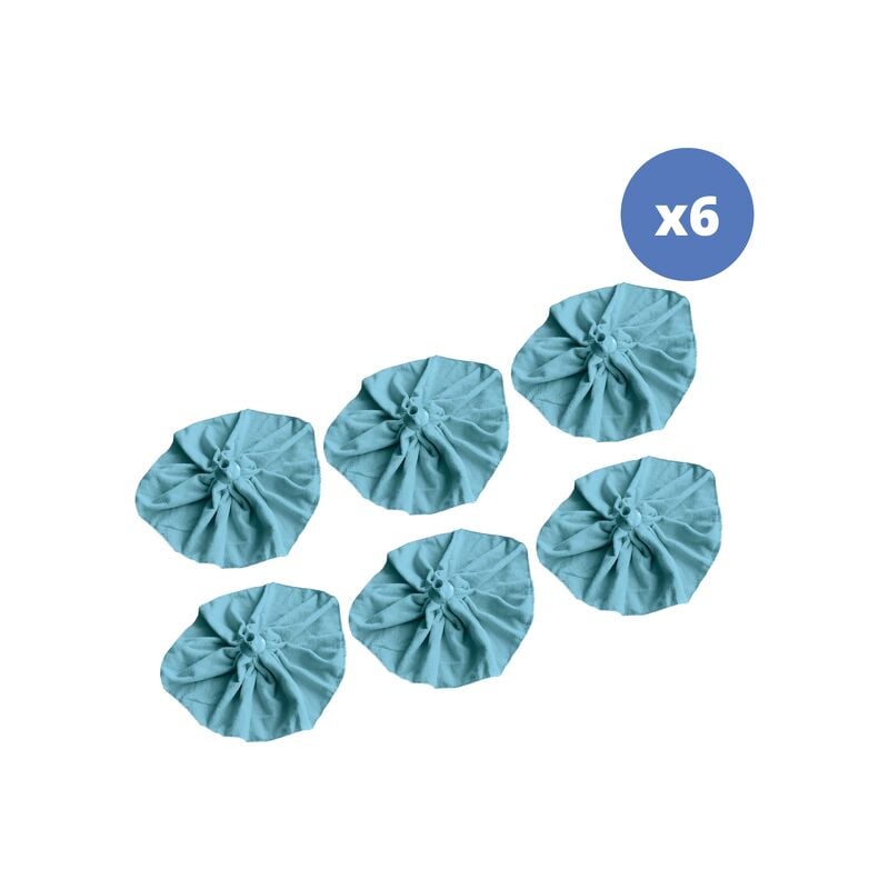 MSV - Lot de 6 franges à serpillière en microfibre Bleu