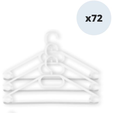 MSV Lot de 72 cintres pour enfant Blanc - Blanc