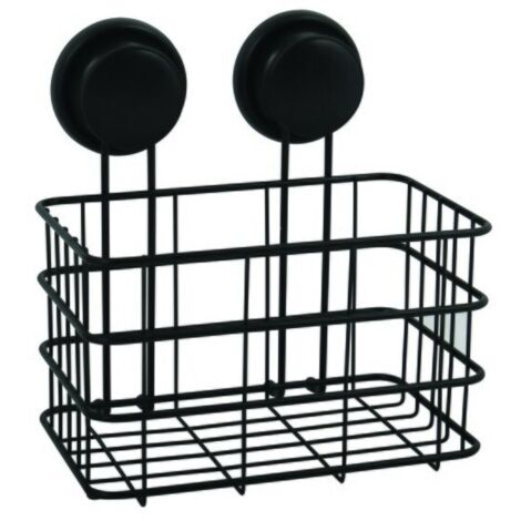 MSV - Panier de douche Milady avec ventouses noir
