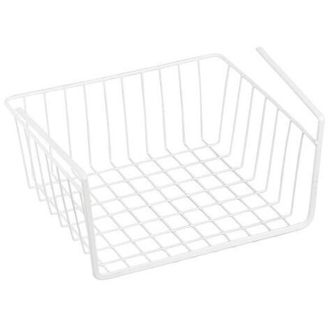 MSV Panier de rangement suspendu à  étagère 30x25,5x14cm en Acier Blanc Mat