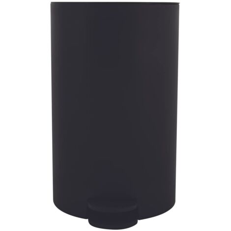 MSV, Pattumiera per Cosmetici Modello Osaki, 3 Litri, Coperchio, Pattumiera a Pedale per WC, Bagni, Compatta, Piccolo Spazio, con Contenitore Interno Estraibile, Nero