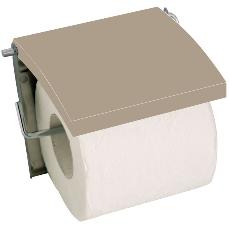 

Portarrollos de acero inoxidable y MDF en color beige 13 x 15 x 11,5 cm - MSV