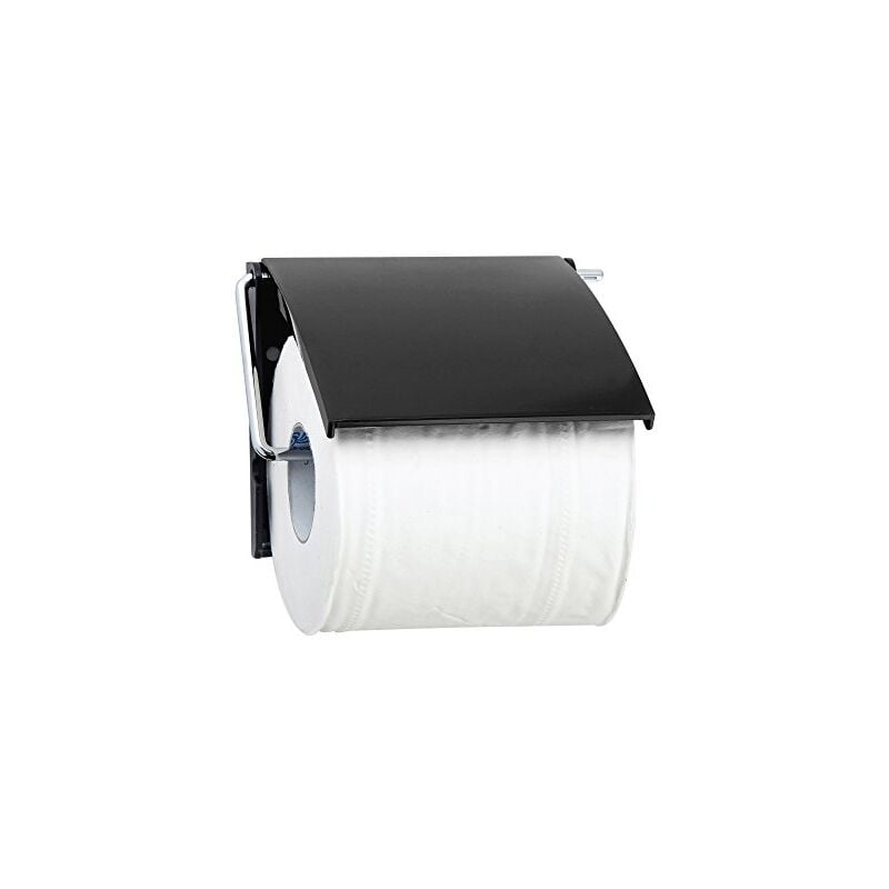 MSV - porte rouleau papier wc mural ps & acier chromé noir 141901
