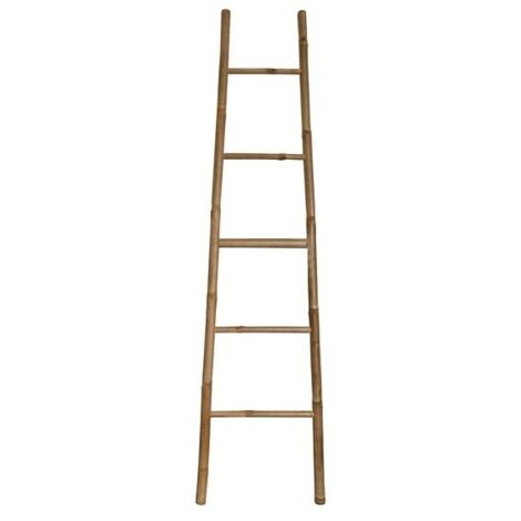 MSV – Porte-serviettes échelle 5 niveaux en bambou – Dimensions 150x40cm – Design moderne pour salle de bain – Circulation d'air optimisée