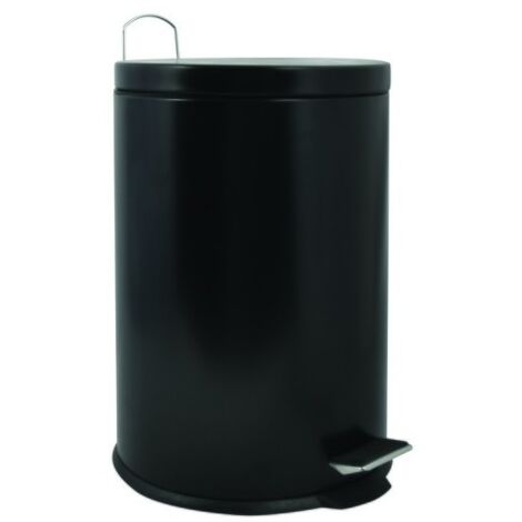 MSV Poubelle à pédale Acier 20L Noir Mat - Noir