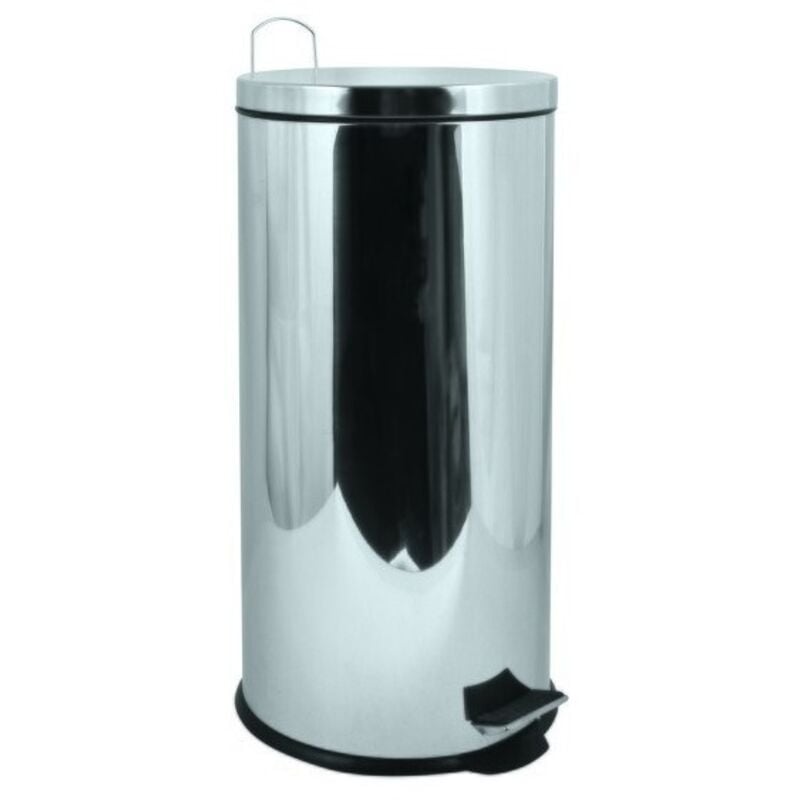 MSV - Poubelle à pédale de cuisine Inox Miroir 30L Inox