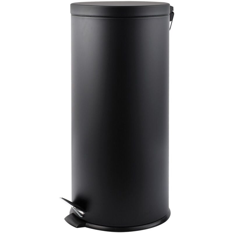Poubelle à pédale de cuisine Inox 30L Noir mat MSV